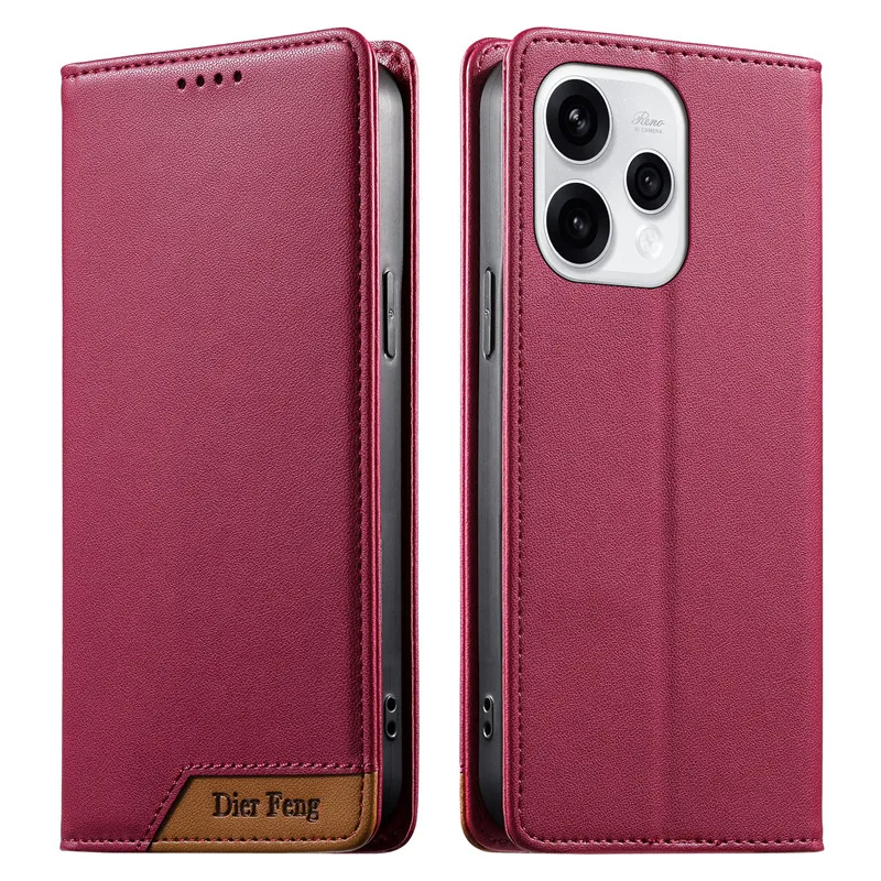 Elegant Leather Flip Phone Cover with Magnetic Wallet Feature