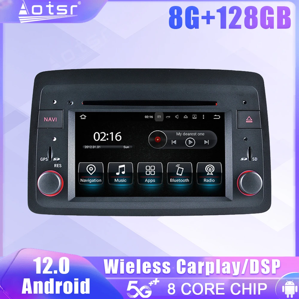Autoradio Con Schermo Android 12 Per Fiat Panda 2004 2005 2006-2012 Navigazione Gps Dsp Carplay Unità Principale Stereo Multimediale Automobilistica