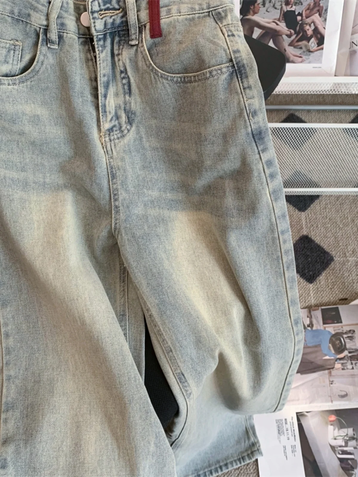 Harajuku Vintage High Waist Loose Jeans Women's Street Casual Trashy Style Pants 2024 Summer Y2K Wide Leg Baggy Denim Trouser 3