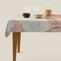 Nappe en marbre abstrait à vagues roses dorées, couverture de table à motif d'art moderne de qualité supérieure pour une cuisine élégante, un dîner à la maison 5