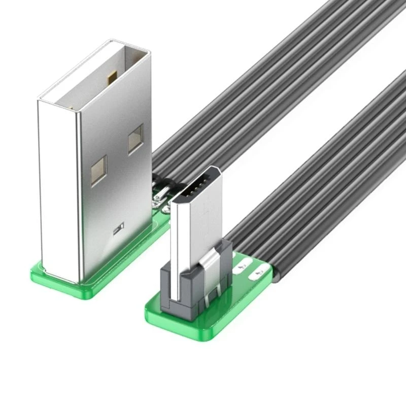 5CM-200CM 초슬림 플렉시블 위아래 및 좌우 각도 90도 USB 마이크로 USB 남성-USB 남성 충전 데이터 케이블