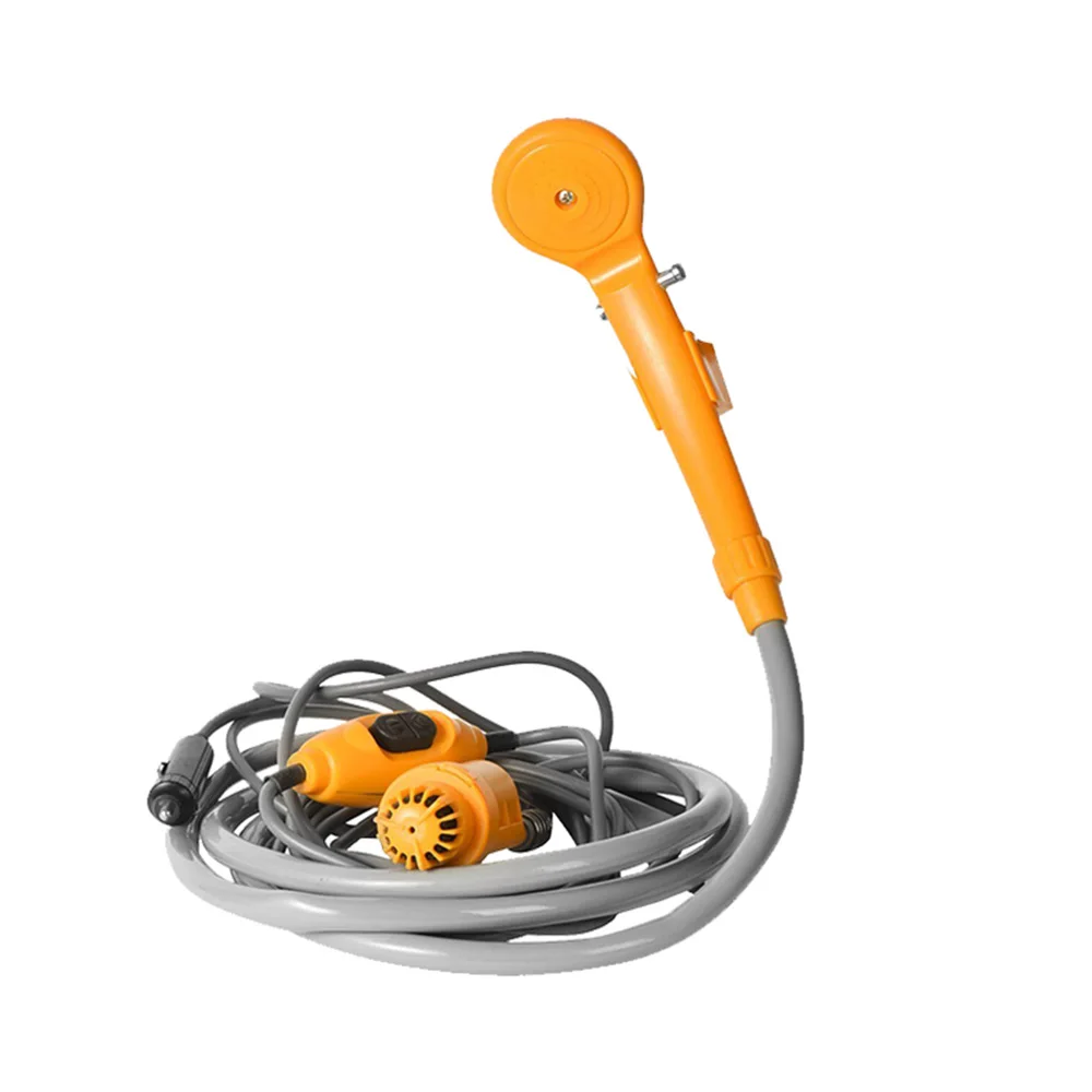 Portable Car Shower Washing Tool 12V-Pumps Water from Bucket Into Steady, Gentle Shower Stream for Camping Beach Swimming