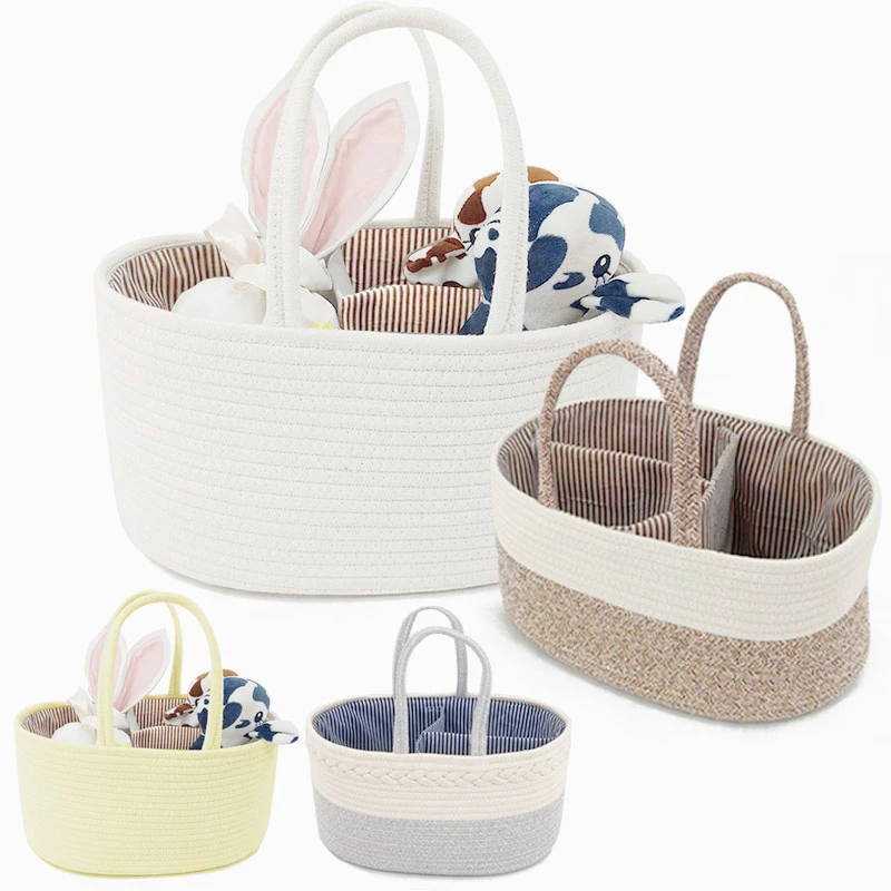 Multifunctional Travel Out Portable Mommy Bag Cotton Rope Diaper Bag Diaper Partition Storage Bag Baby Diaper Storage Basket