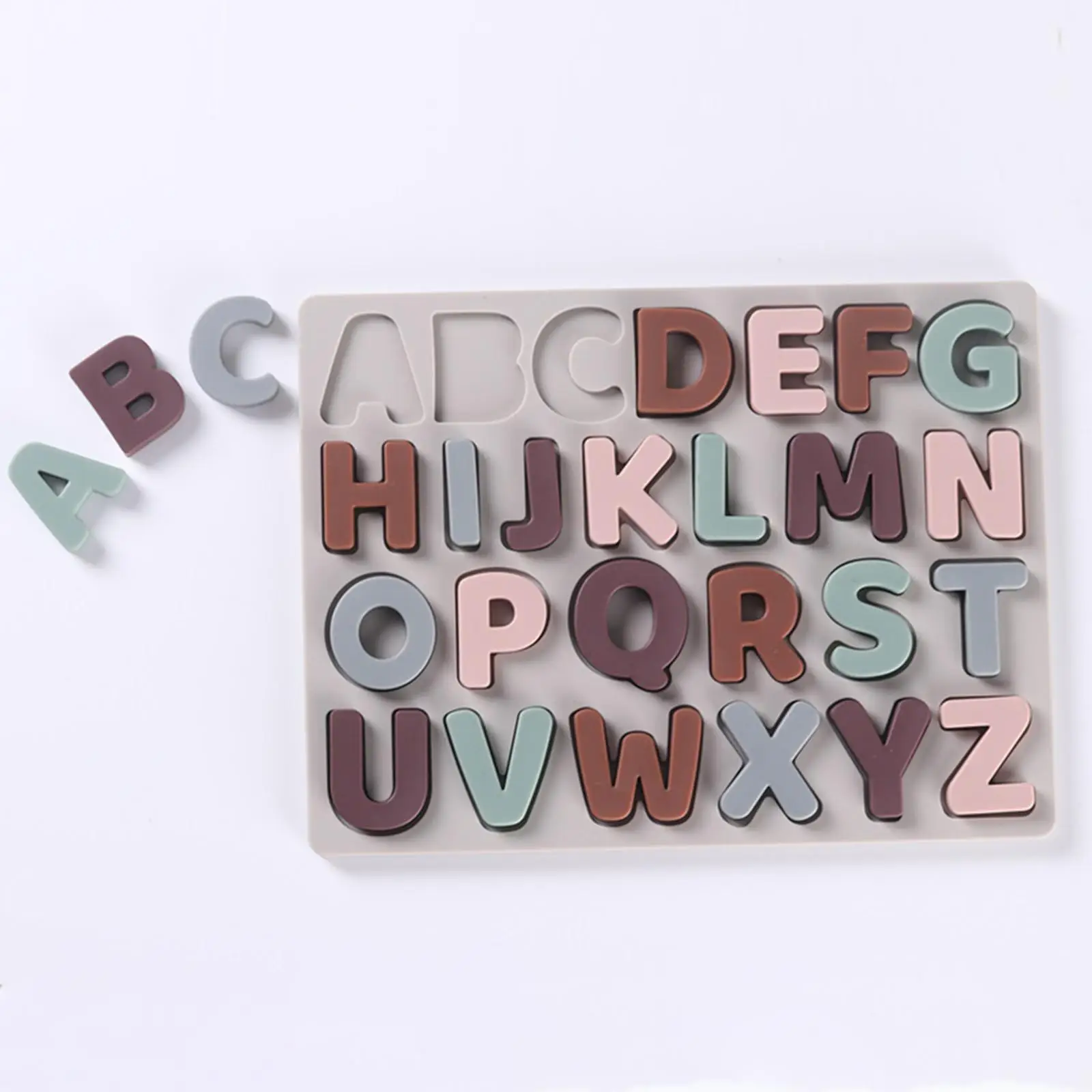 

Silicone Educational Abc Puzzle Montessori Education Toys Color Recognition Toy Preschool Game for Girls Boys Birthday Gifts