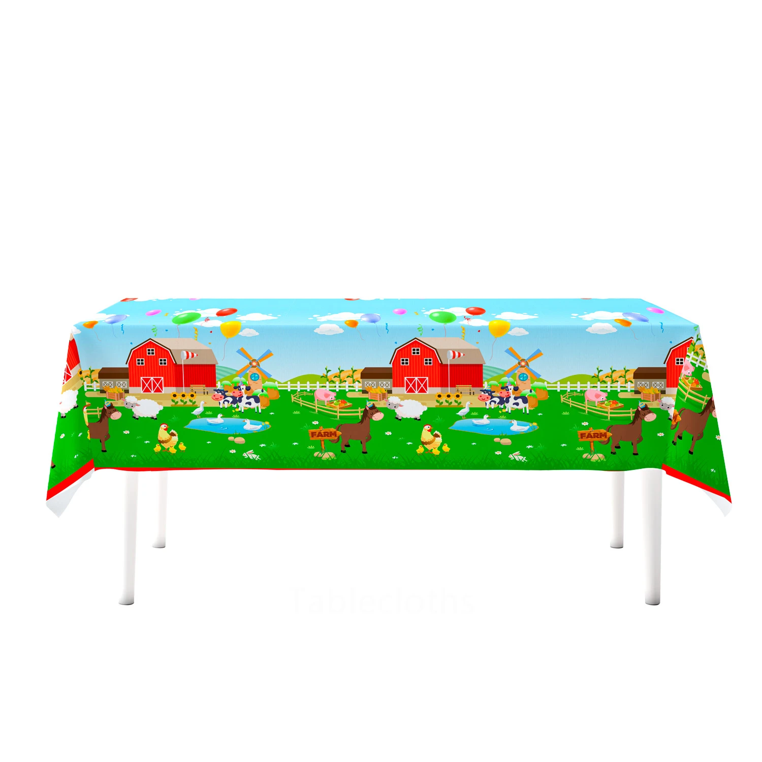 Farm Birthday Tablecloth, 3pcs Farm Animal Tablecloth-Theme Tablecloth, Animal Tablecloth & Birthday