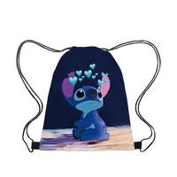 Disney Stitch Drawstring Bags Children Backpack Cartoon Mini Lilo&Stitch Travel Storage Bag Casual Swim Portable Backpack 4