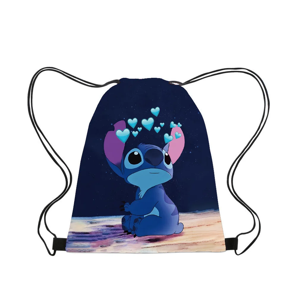 Disney Stitch Drawstring Bags Children Backpack Cartoon Mini Lilo&Stitch Travel Storage Bag Casual Swim Portable Backpack 4