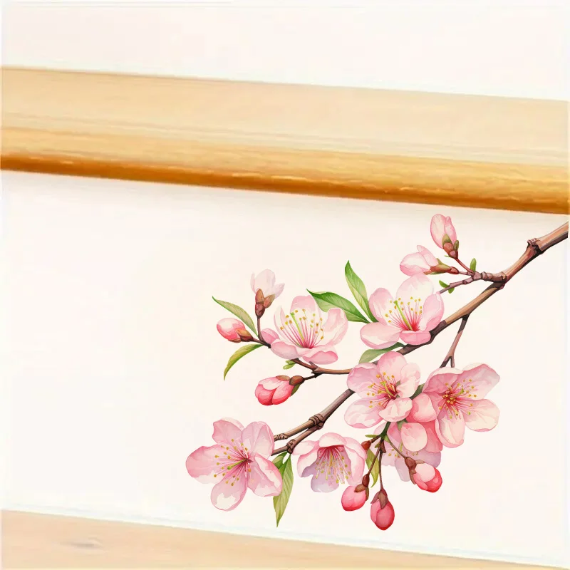 Wall stickers toilet stickers MT750# Beautiful Cherry Blossom Stickers Spring Theme Decal for Toilet Lid Wall Door Cabinet Window Car Decaoration