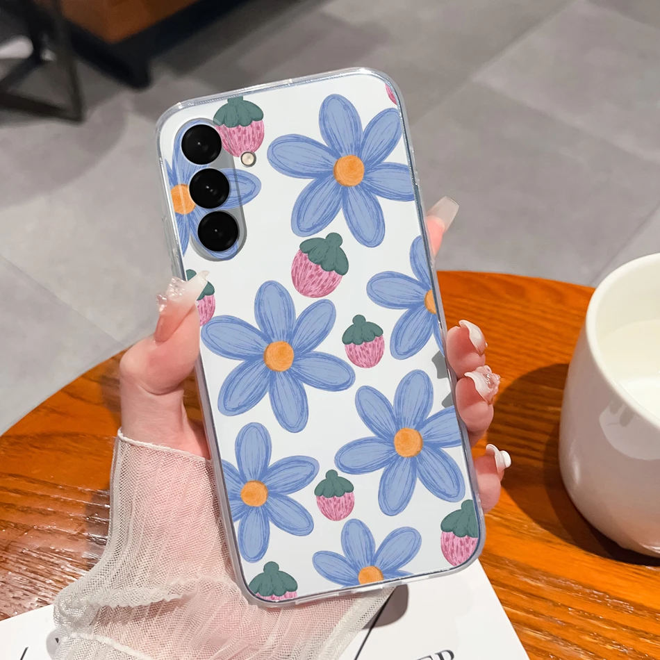 Gradient Flower Clear Soft Phone Case - Universal Back Cover Housing