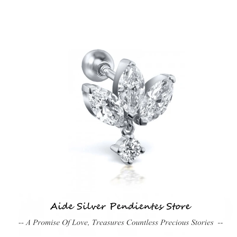 

AIDE 1PCS 925 Sterling Silver Pierced Cartilage Stud Earrings Mini Earrings For Women Lightning Moon Jewelry Boucle D’oreille
