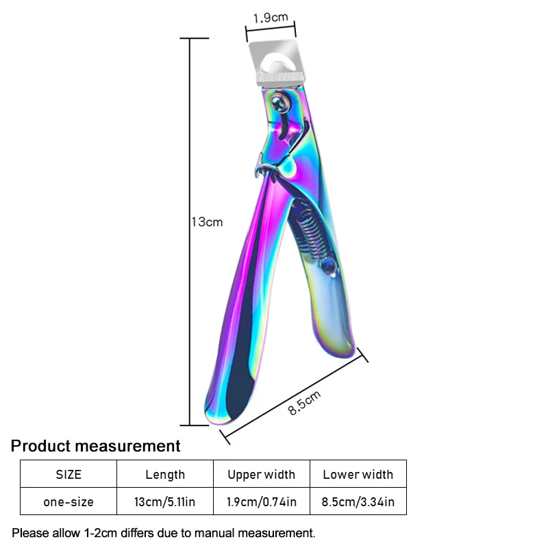 Description Picture 2 of itemNail Cuticle Nipper Scissors Stainless Steel Rainbow Tweezer Clipper Dead Skin Remover Scissor Plier Pusher Tool