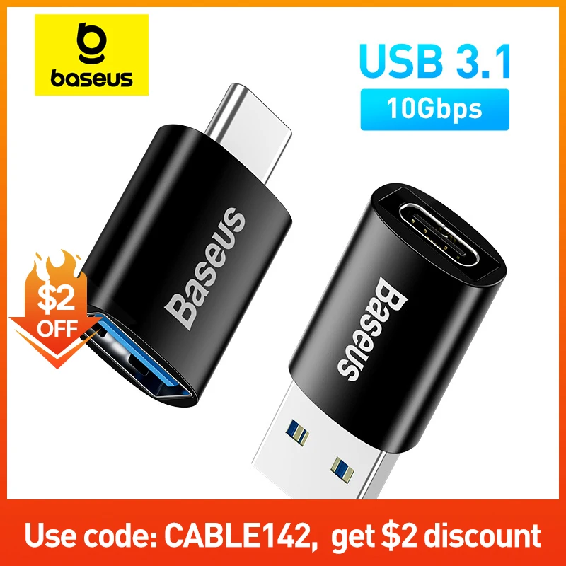 Baseus USB 3.1 Adapter OTG Type C to USB Adapter Female Converter For Macbook pro Air Samsung S20 S10 USB OTG Connector