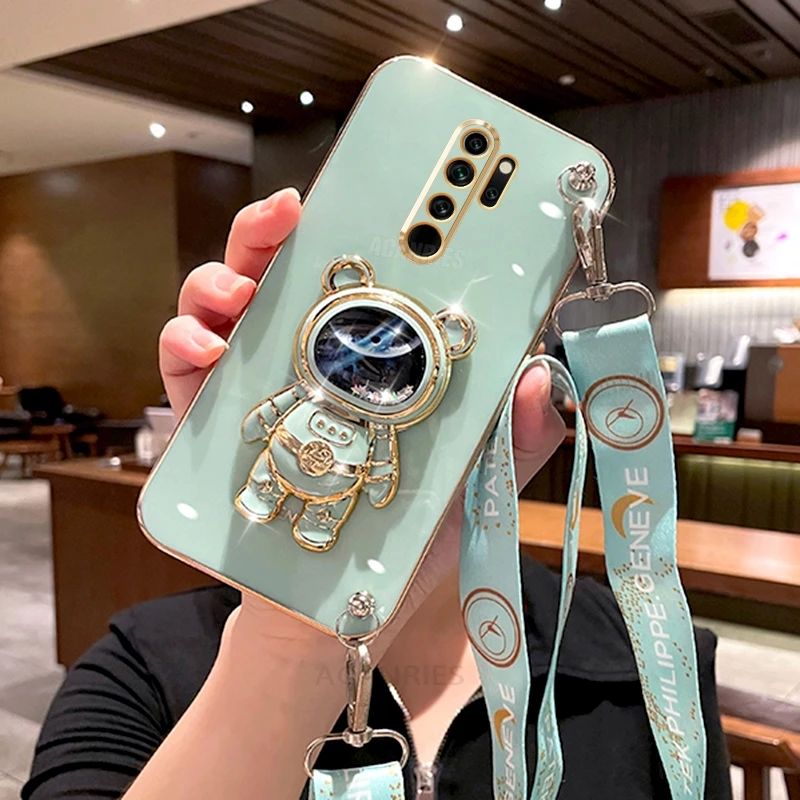 スマホアクセサリー Redmi Note8pro Crossbody Lanyard Plating Case On For Xiaomi Redmi Note 8