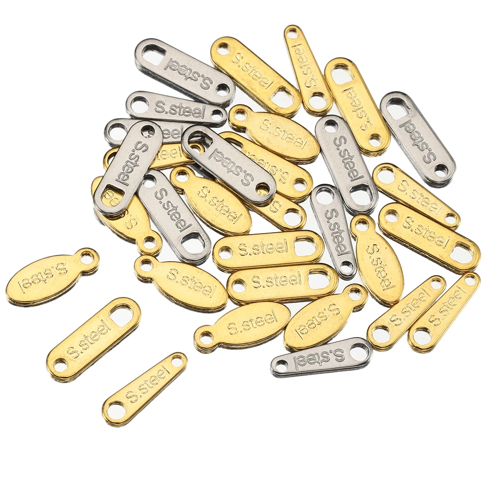 

50/100pcs Stainless Steel End Charms Extension Water Drop Chains Tail Pendants for Jewelry Making DIY Wholesale No Fade Charm