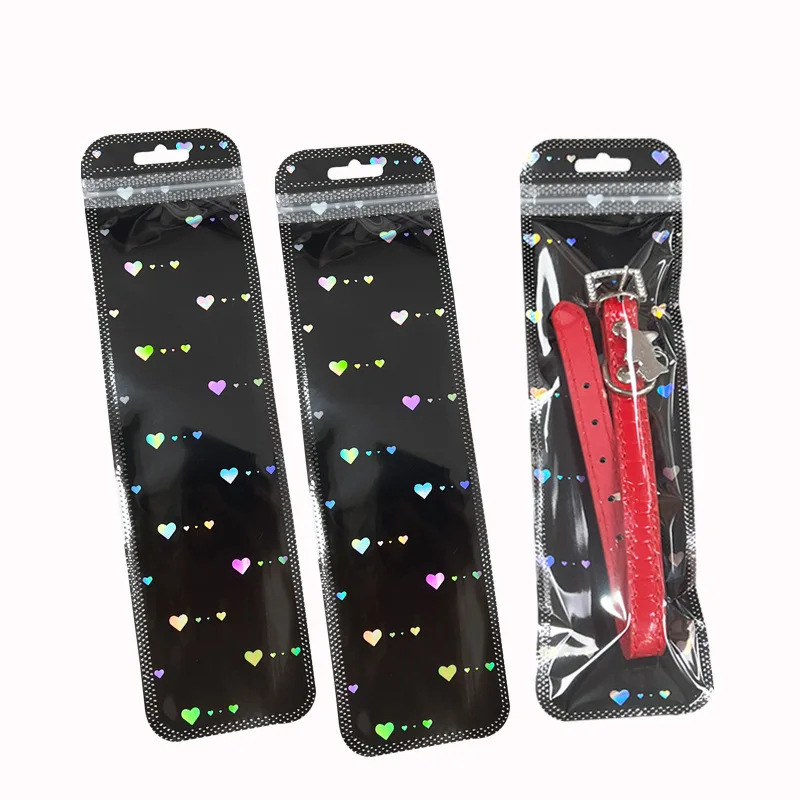 50 Stück holo graphische Kunststoff Liebe selbst dichtende Laser selbst dichtende Tasche Schmuck Verpackung Geschenk Aufbewahrung tasche Klein unternehmen Lieferungen – Detail 3