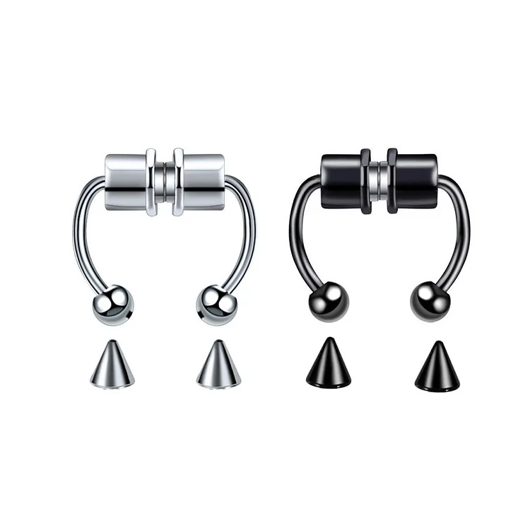 

New Stainless Steel Magnet Magnetic False Nose Ring Non-perforated Nose Ring Horseshoe Ring Body Piercing Jewelry1$ Free Postage