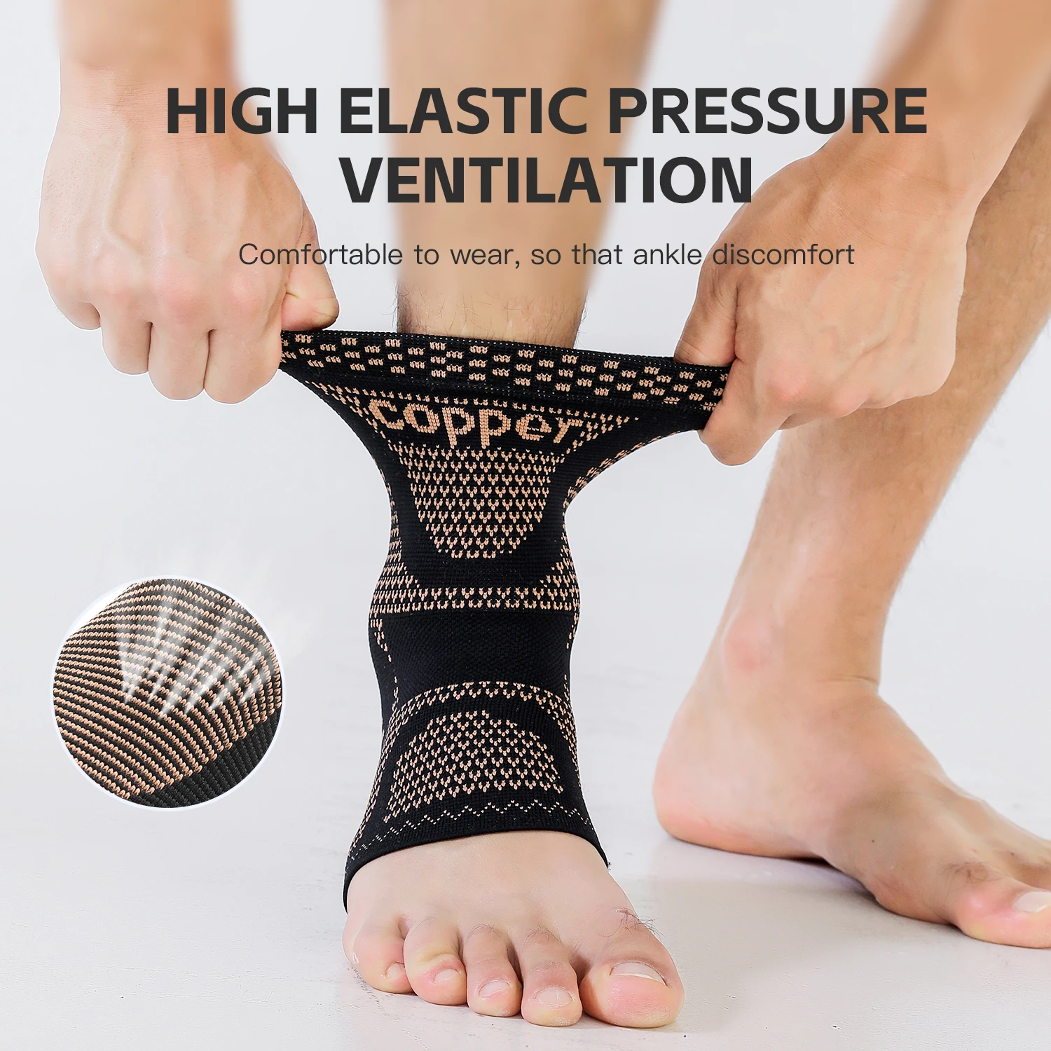 Copper Infused Ankle Support Compression Sleeve 3