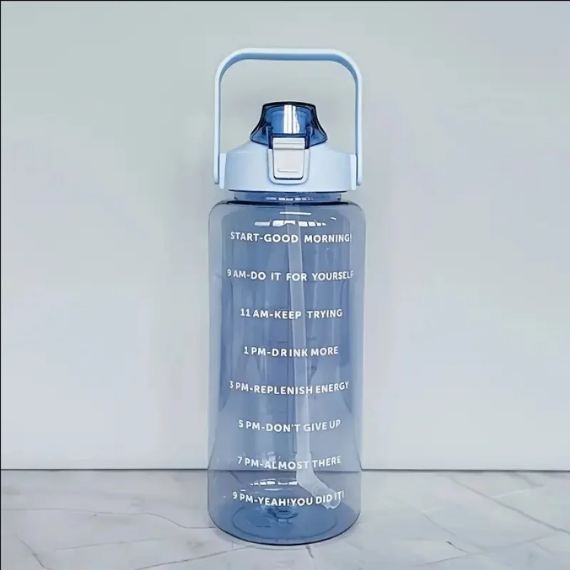 1L BPA-Free Water Bottle] 1pc PPSU Water Bottle with Time Marker, Straw & Handle - Large Capacity, BPA-Free Hydration Jug