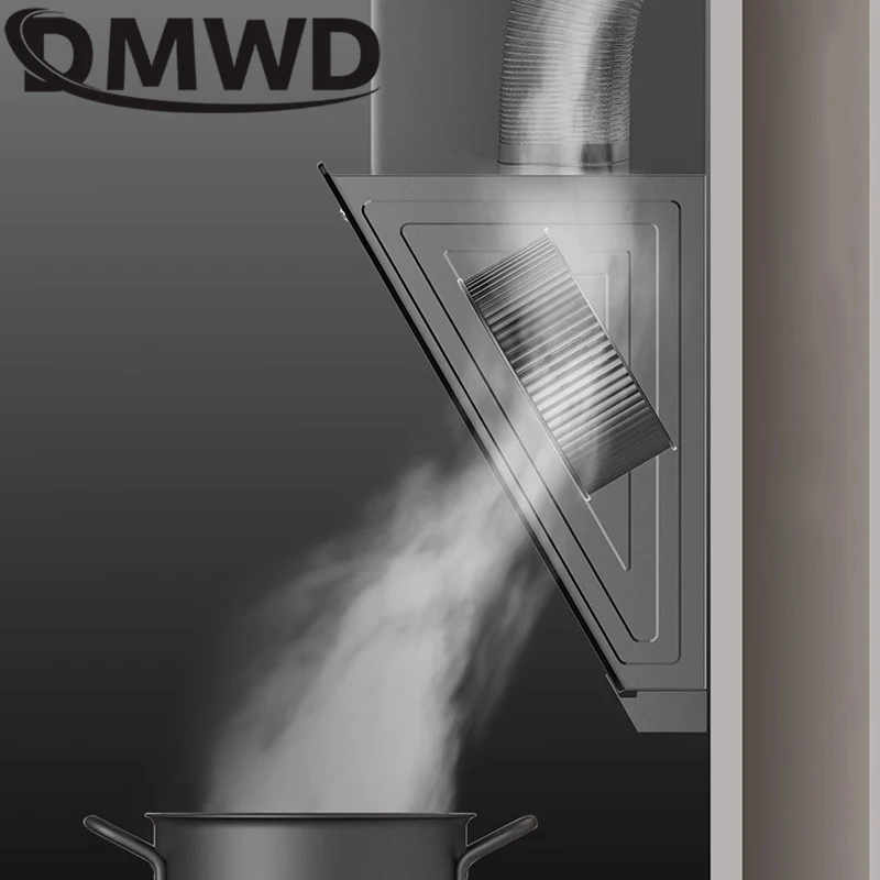 DMWD Household Range Hood Side Suction Mini Range Hood Kitchen Oil Smoke Cleaner Exhauster Lampblack Machine Ventilator 220V 3