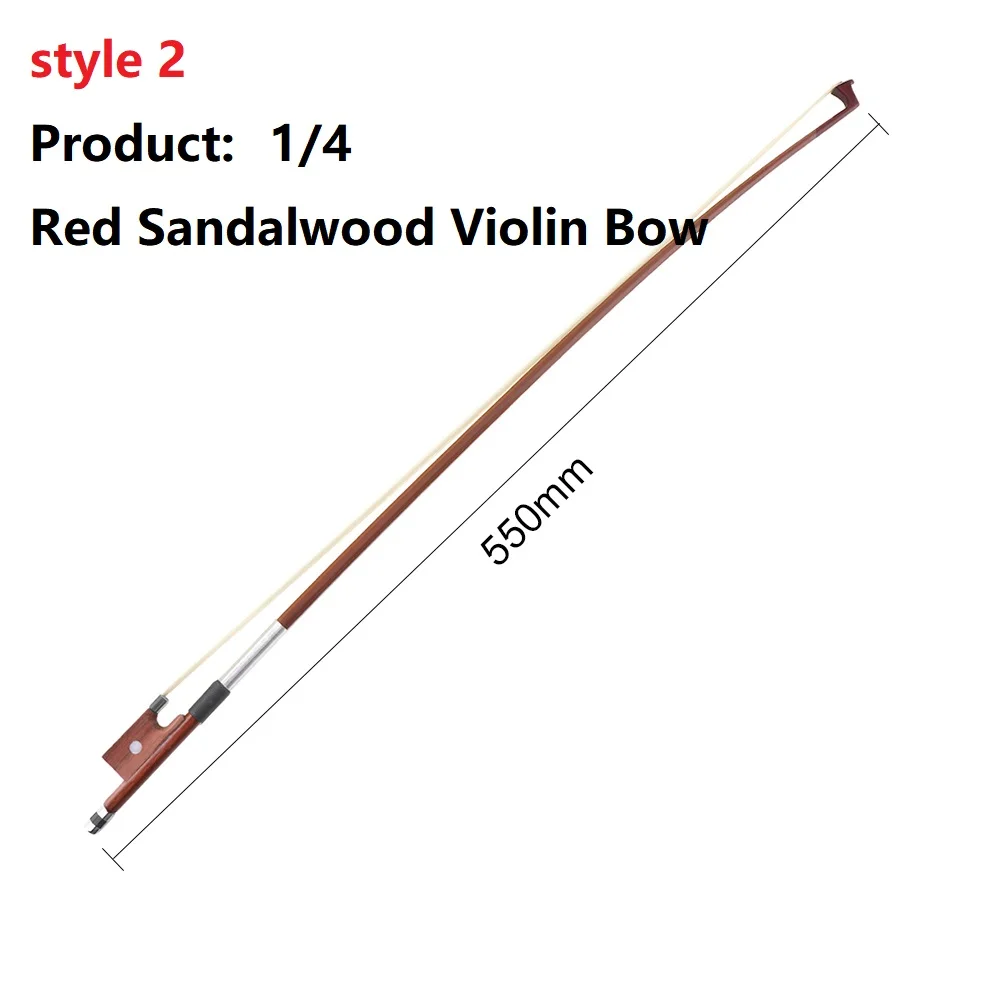 Brazilwood White Horsehair Ebony Frog Violin Bow Fiddle Bow Violin Accessories 1/4 4/4 4 Styles for Optional