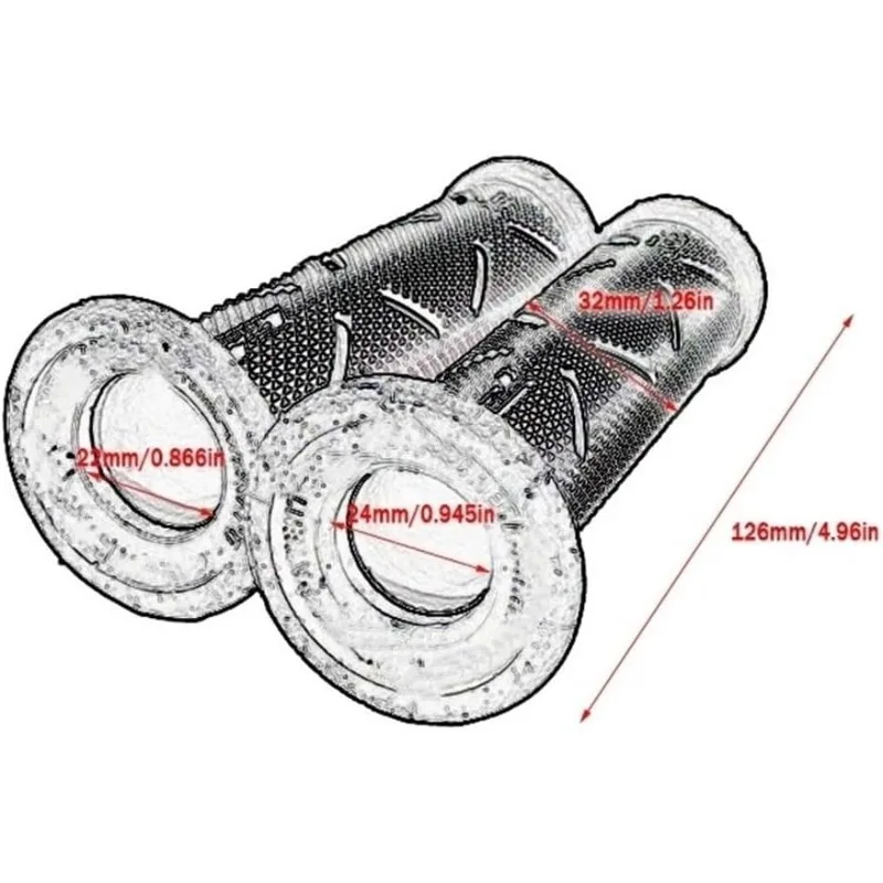 Universal 22mm Anti-Slip Rubber Motorcycle Handle Grips - Premium Accessory