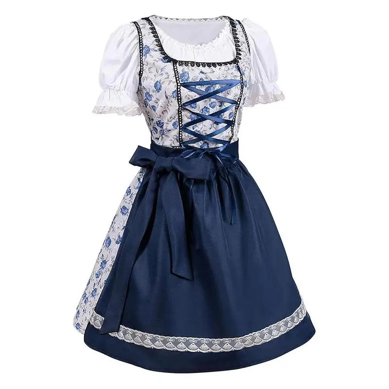 

German Dirndl Dress Oktoberfest Women Dress Traditional Short Sleeve Bavarian Beer Girl Stretchy Dress For Oktoberfest