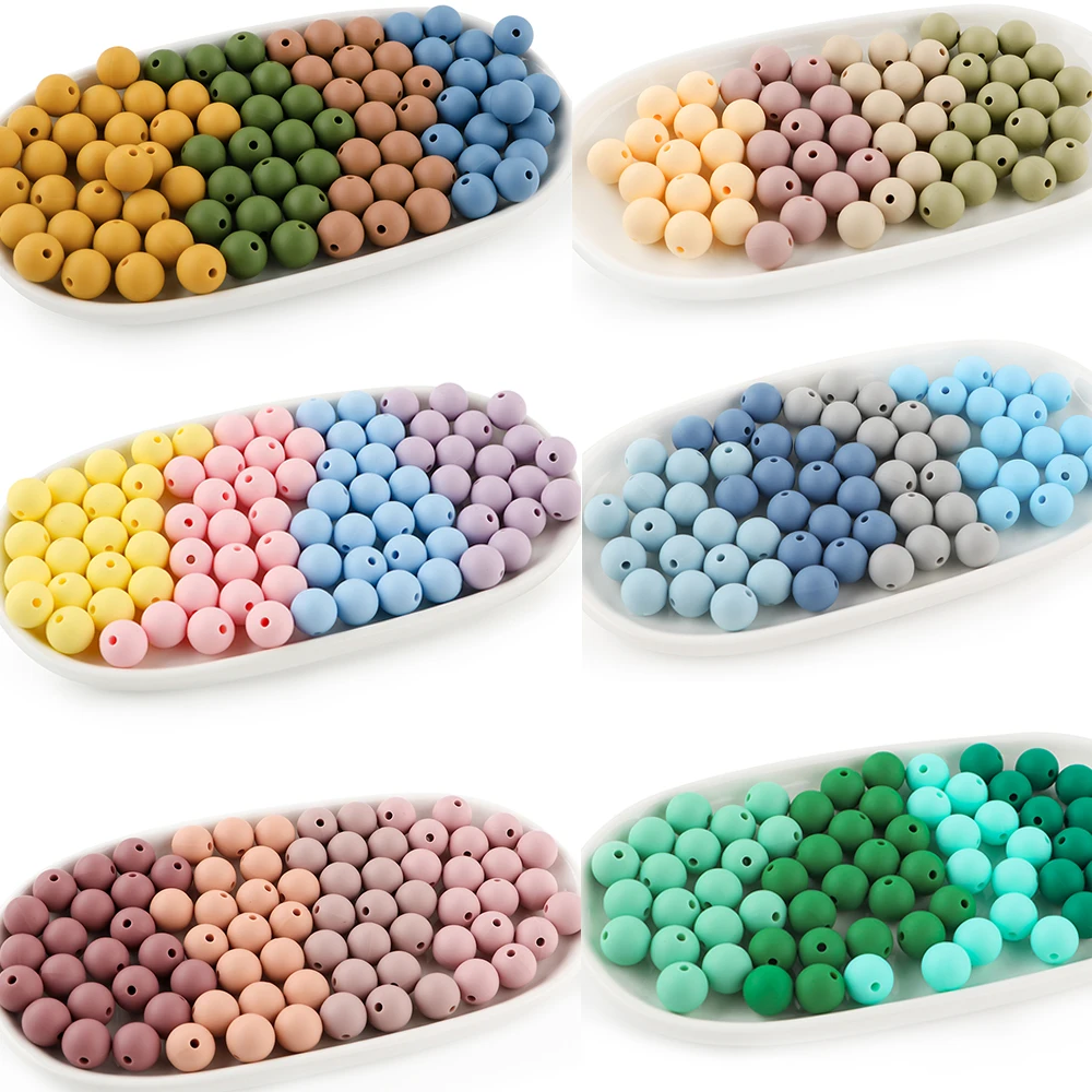 Assorted Silicone Beads for DIY Jewelry Making - 50 Pieces