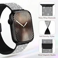 Bracelet magnétique en nylon pour Apple Watch Series 11 10 SE 9 8 7 6 5 4 3 45mm 46mm 42mm 41mm 40mm Sport pour iWatch 2