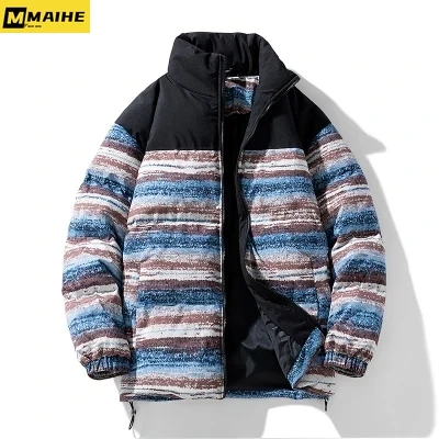 Men's Winter Down Jacket Fashionable Casual Thickened Warm Hood Detachable Coat Business Casual Light Padded Men's Jacket