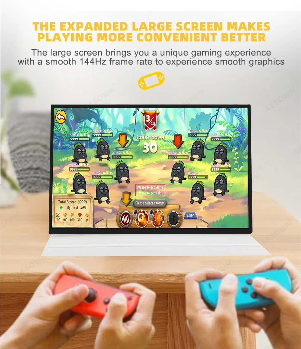 LESOWN USB  VESA USB C IPS ̸ ǻ ӿ  ȭ ÷, 144Hz 2.5K HDMI Ȯ, 18 ġ 2560x1600