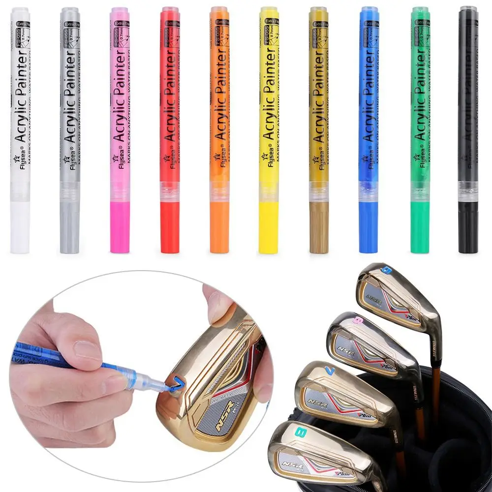 

Multicolor Golf Accesoires Sunscreen Covering Power Ink Pen Acrylic Painter Golf Club Pen Color Changing Pen