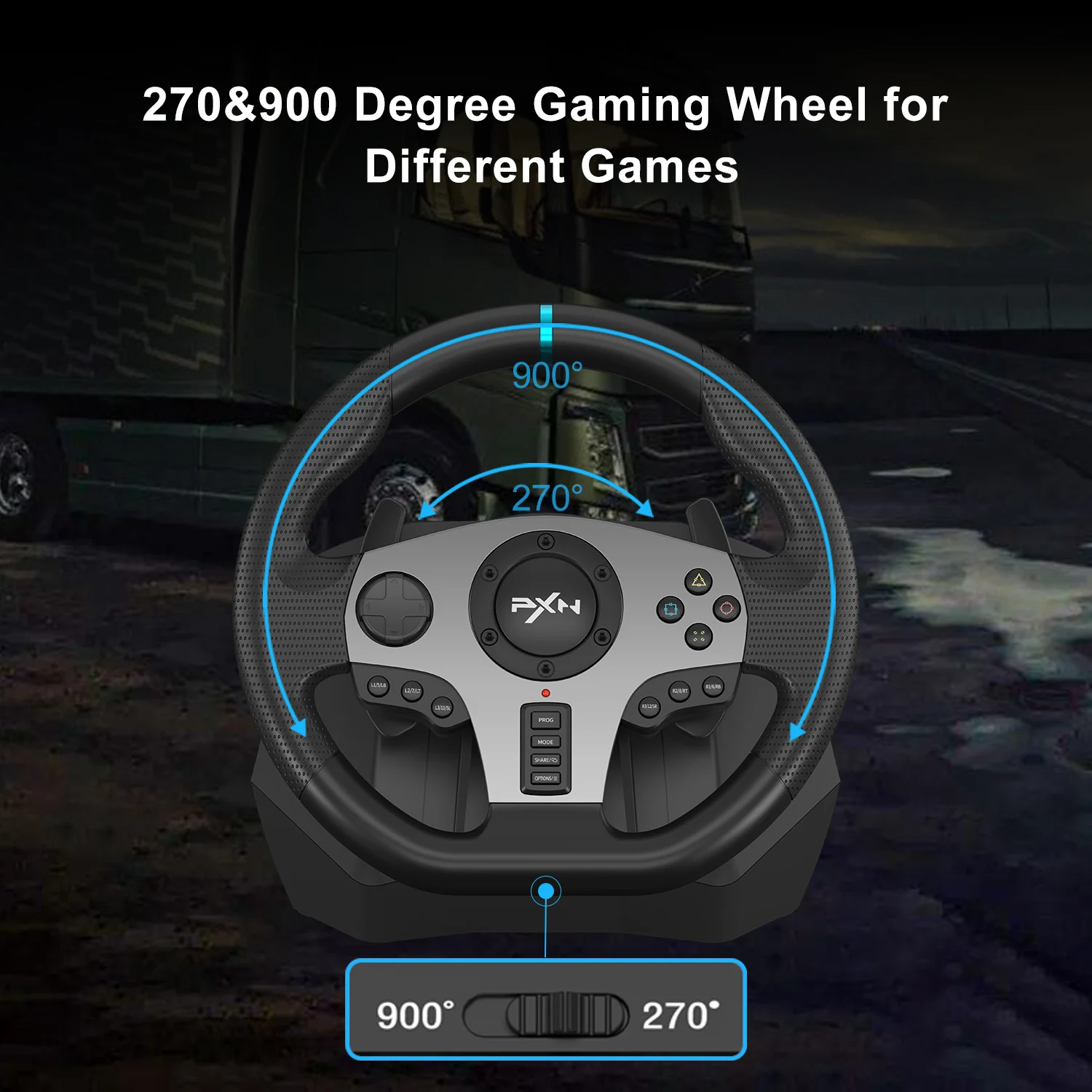 PXN V9 PC Steering Wheel 270 900°gaming Steering Wheel Dual-Motor Feedback Driving with Pedals and Shifter game racing wheel for Xbox one Xbox Series