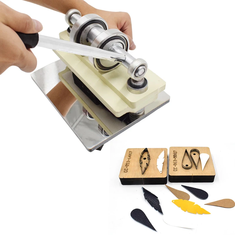더블 휠 핸드 가죽 커팅 머신 인화지 PVC/EVA 시트 커터, DIY 가죽 다이 커팅 머신, 펀칭 수동 프레스