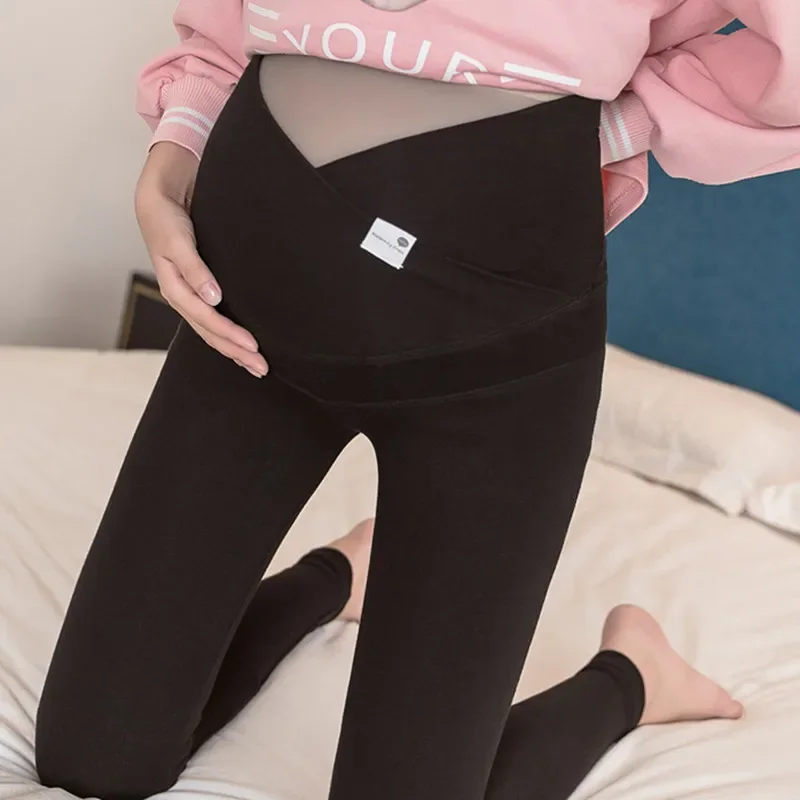 

Across V Belly Cotton Maternity Legging Spring Casual Skinny Pencil Pants Clothes for Pregnant Women 2024 New Autumn Pregnancy