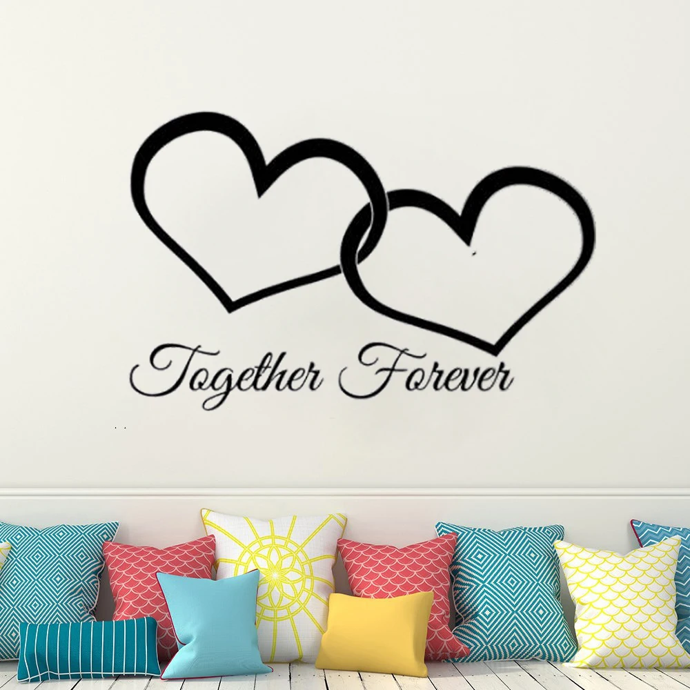 

Together Forever Quotes Love Wall Sticker Vinyl Home Decoration Bedroom Headboard Decals Removable Murals Wallpaper DW13796