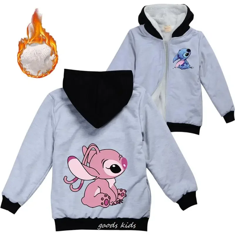 Kids Jackets Disney Stitch Youth Children Winter Jackets Girls Cotton Padded Kids Boy Jacket Warm Outerwear Autumn Casual Kids Coats Winter