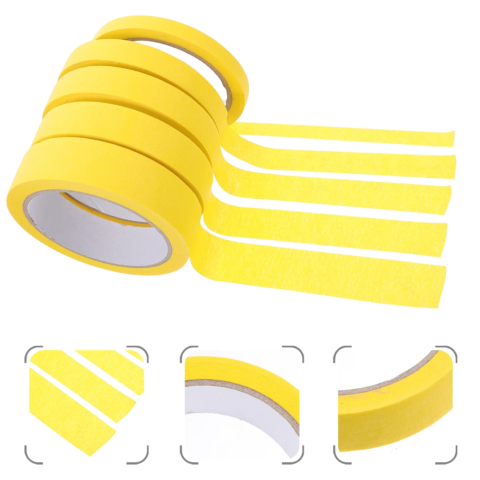 

5 Rolls Easy to Tear Masking Tape Duct Car Painter Crepe Paper Self-adhesive Tapes