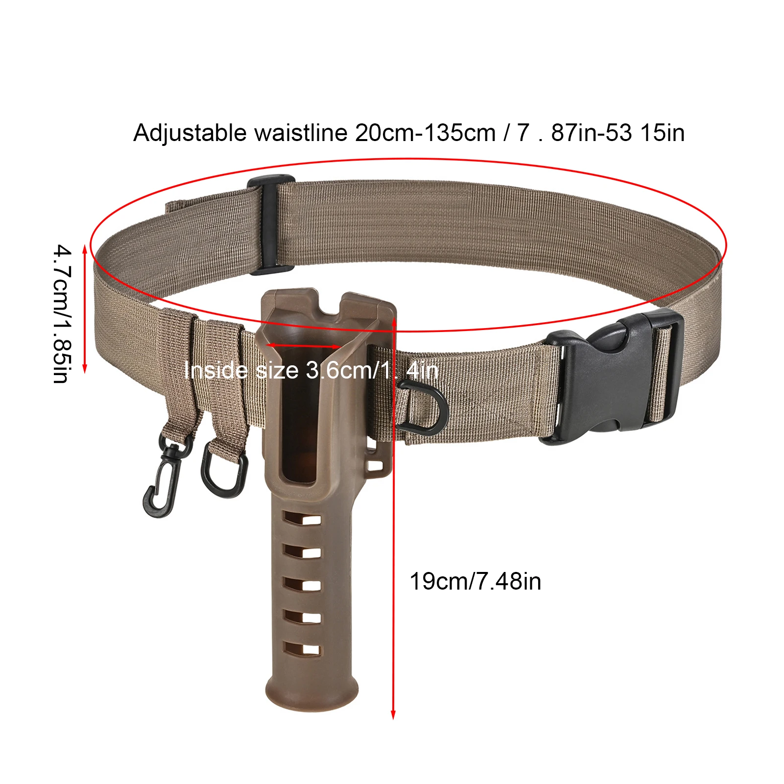 Adjustable Waist Fishing Rod Holder Fishing Rod Pole Inserter Portable Belt  Rod Holder Fishing Gear Tackles Accessories 2022