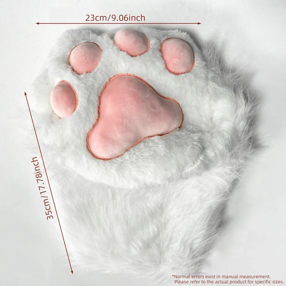 Ultra Soft Plush Fursuit-KIG Paw Pad Slippers Anti-Skid Slip-On Indoor Shoes with Hoof Detail Warm Winter Footwear for Men Women