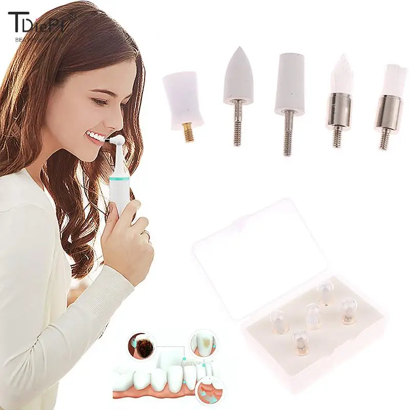 5Pcs/Box Tooth Polisher Whitening Electric Teeth Remover Stain Plaque Head Replacement Electric Tooth Polisher head multifunctional electric tooth polisher oral stain remover teeth whitening cleaning tool tooth stain removal cleaner