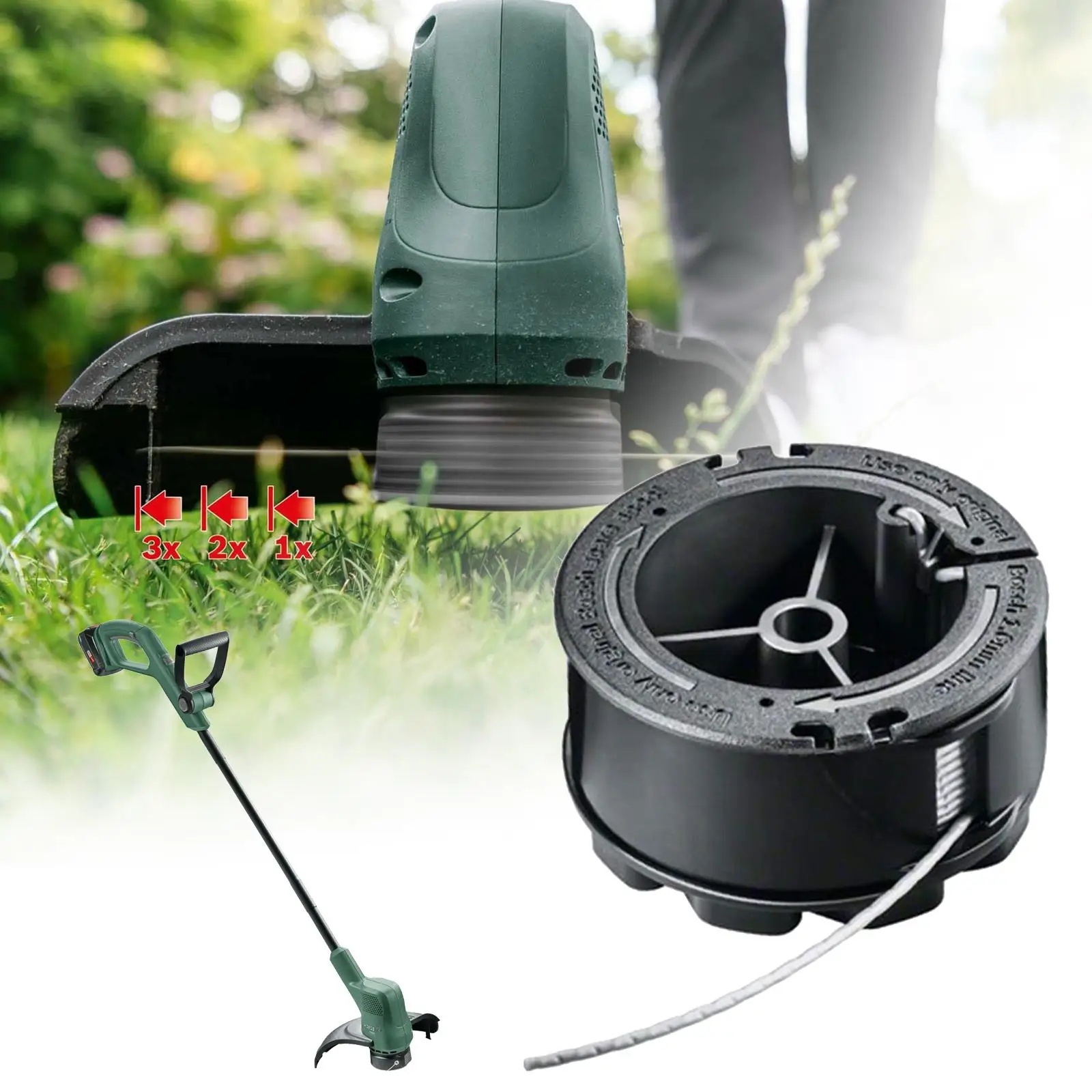 3pcSpoolGrassTrimmerAccessoriesForBoschLineSpoolUniversal