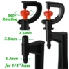 Sprycle 5pcs 1/4" 360° Rotating Micro Watering Irrigation Sprinkler Sprayer 20cm Stake Barb Connector Lawn Farm Greenhouse Plant 2