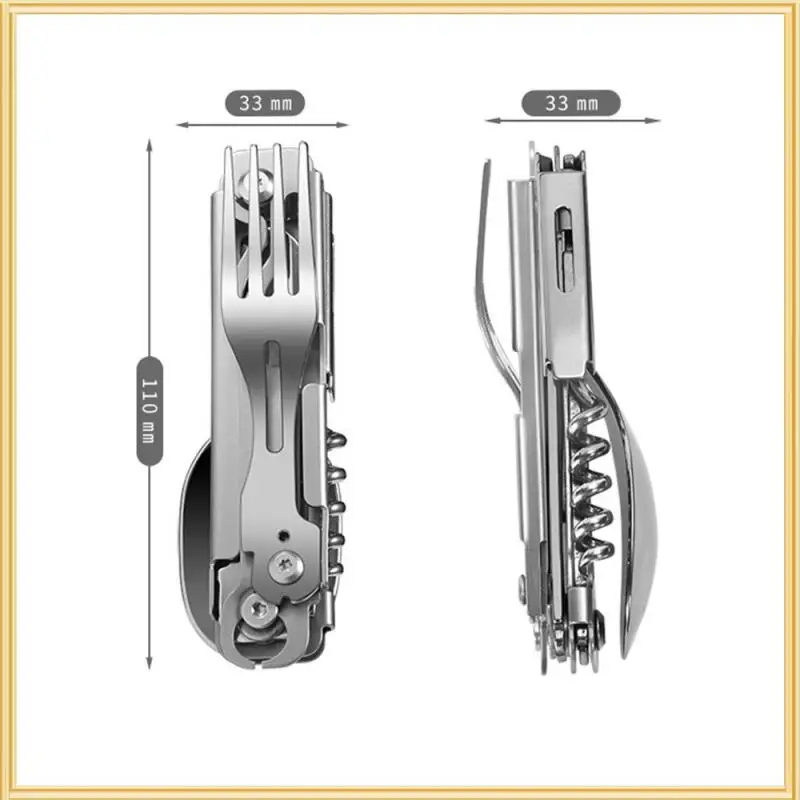 

Folding Cutlery Durable Stainless Steel Camping Equipments Picnic Camping Cutlery Portable Approximately 1265g Camping Supplies