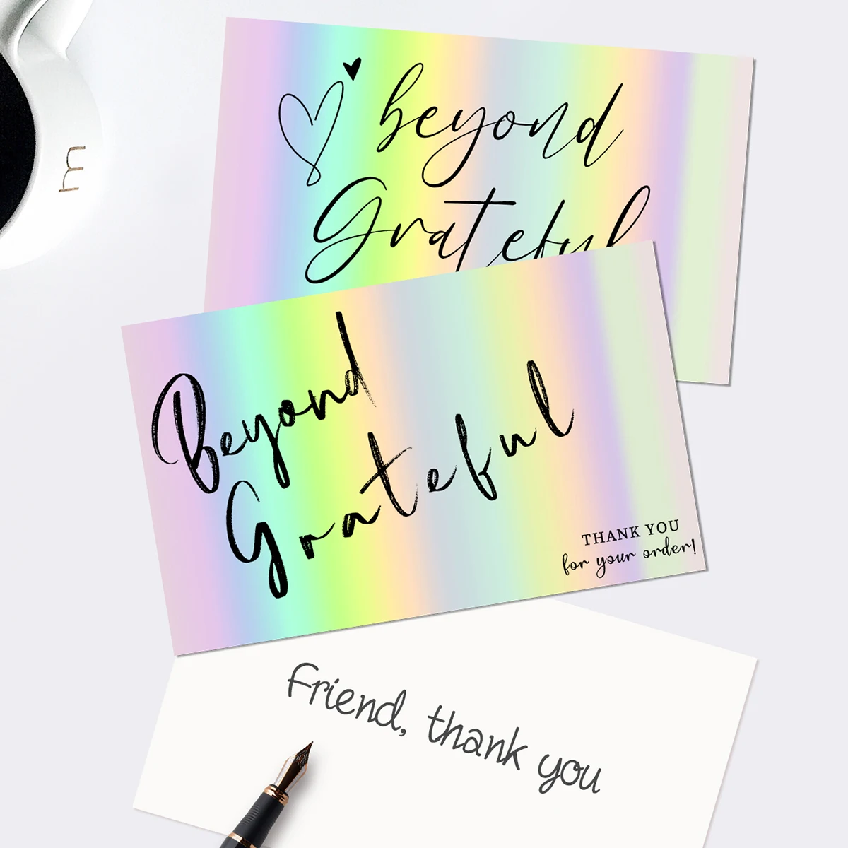 50Pcs Multiple Styles Laser Thank You Cards for Supporting My Small Business Order Purchase Thank You Card for Wedding Birthday