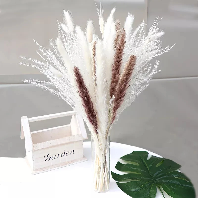 

30pcs Pampas Grass Dried Flowers Reed Flores Artificial Flowers Fleurs Artificielles Home Décor Fake Flowers Wedding Decoration