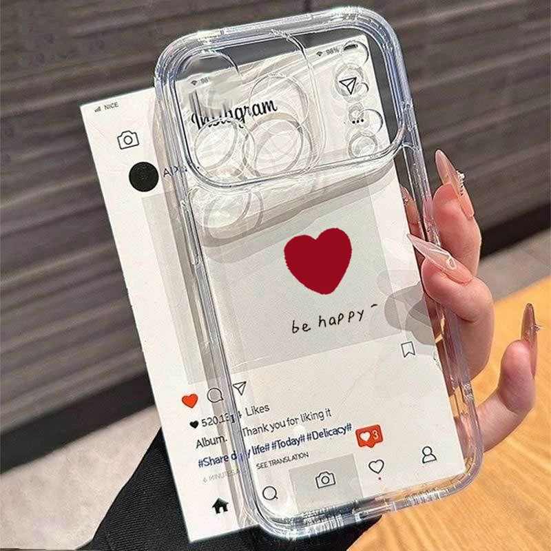 Charming Heart Love Transparent TPU Phone Case