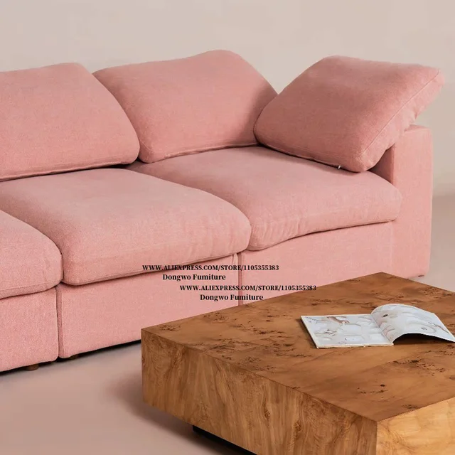 Nordic Wabi Sabi medieval style linen fabric sofa for three or four people, removable and washable living room furniture 6