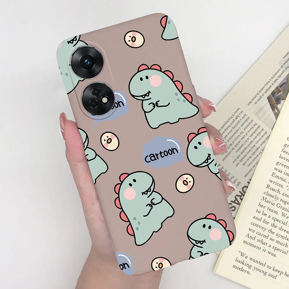 Fashionable Heart & Flower Cat Design Silicone Shockproof Phone Case - Frosted Back Cover
