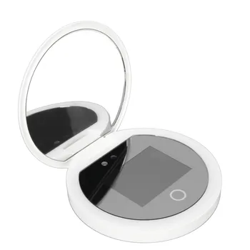 Caméra de test de protection solaire à miroir UV avec lumière grossissement 2X maquillage de voyage 3,5 pouces format de poche L 1