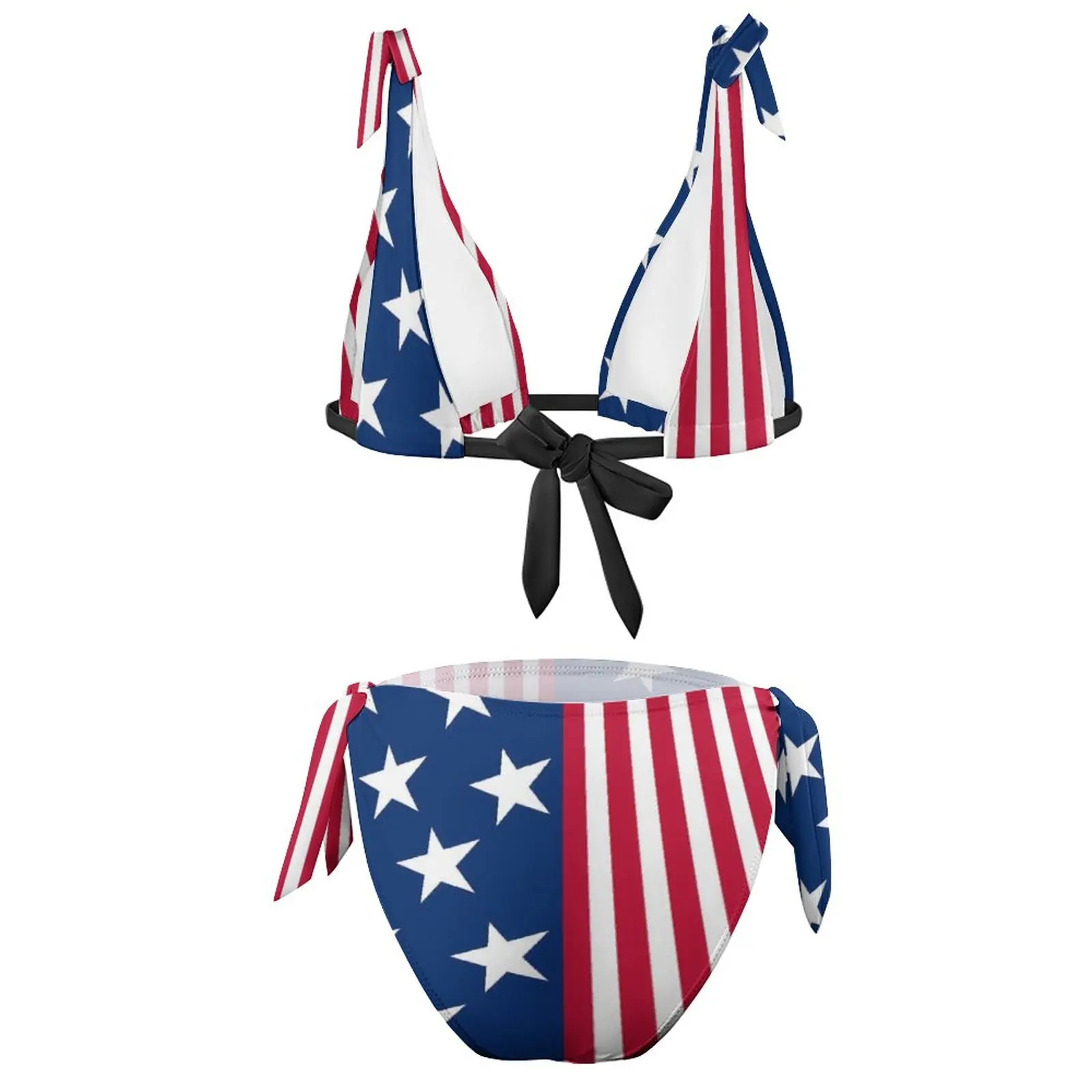 USA Flag Bikini Swimsuit American Stars and Stripes Two-Piece